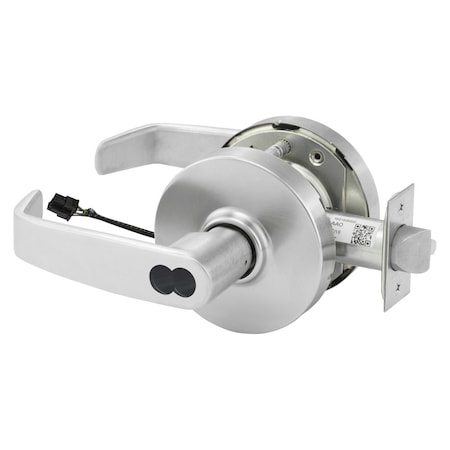 Electrified Cylindrical Lock, Fail Safe, 24V, LL Design, SFIC Prep, Less Core, RX Switch, Satin Chrm